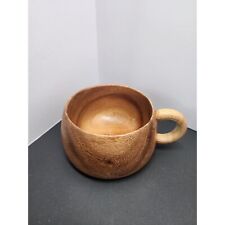 Xícara de café de madeira esculpida à mão com detalhe de redemoinho ecologicamente correta natural comprar usado  Enviando para Brazil