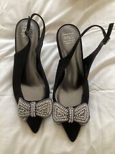 Black sparkle slingback for sale  BARNET