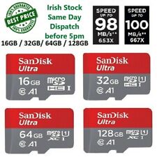 SanDisk memory card 16 32 64 128Gb Micro SDHC Class 10 98mb/s card adapter, käytetty myynnissä  Leverans till Finland