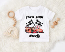 Personalised 2nd birthday  TWO FAST Racing car birthday Tshirt/ second birthday  for sale  Shipping to South Africa