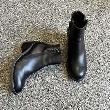 AGL Attilio Giusti Leombruni Sz 39 US 9 Black Leather Ankle Boots Double Zip, used for sale  Shipping to South Africa