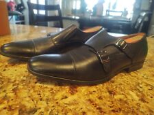 Aldo Dress Shoes Mens 10.5 Double Monk Strap Loafer CapToe Comfort Black Leather for sale  Shipping to South Africa