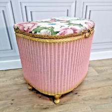 Retro Vintage Pink Lloyd Loom D Trunk Linen Storage Blanket Box Chest Ottoman for sale  Shipping to South Africa