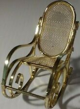 Doll House Furniture Metal Rocking Chair Bedroom Nursery Living Room Gold Tone for sale  Shipping to South Africa