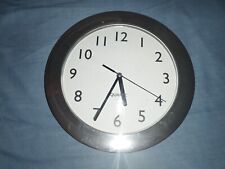 Used, Pre-owned quartz analog wall clock - white face w/silver trim, 10" 25cm diameter for sale  Shipping to South Africa