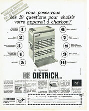 Publicité advertising 118  1966   De Dietrich   charleur poele  charbon d'occasion  Tinténiac