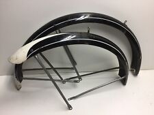 Vintage Schwinn 26” 1 3/4” S7 Middleweight Bicycle Fenders Black White  for sale  Shipping to South Africa