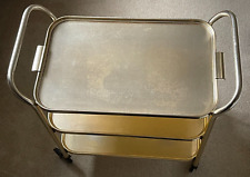 VINTAGE GOLD TONE 3 TIER DRINKS/COCKTAIL/TEA TROLLEY CAREFREE REMOVABLE TRAY for sale  Shipping to South Africa