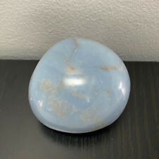 Angelite Palmstone Crystal Healing Chakra Reiki Palm Stone 2.75" 11.6 Oz 330 gm for sale  Shipping to South Africa