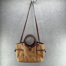 Antiga Y2K FOSSIL - Bolsa tiracolo tecido de couro marrom palha de vime natural (PU2), usado comprar usado  Enviando para Brazil