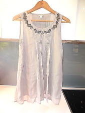 MONSOON grey silver embellished sequins layered sleeveless top Size 10 Read for sale  Shipping to South Africa
