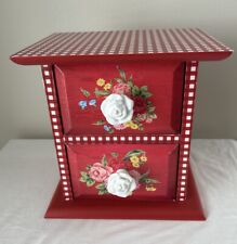 PIONEER WOMAN Red Checked With Flowers 2 Drawer Chest Recipes 9x9x7” for sale  Shipping to South Africa