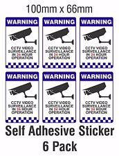 6 PACK Warning CCTV Security Surveillance Camera Decal Sticker Sign 66mmx100mm for sale  Shipping to South Africa