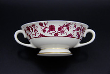 Tigela de sopa creme com pés vintage franciscana porcelana "Lorraine Maroon" 1946-1952 comprar usado  Enviando para Brazil