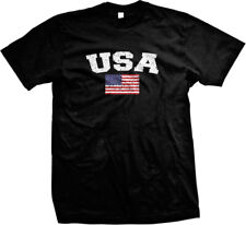 Camiseta para hombre American Pride roja blanca y azul bandera angustiada de EE. UU. segunda mano  Embacar hacia Argentina