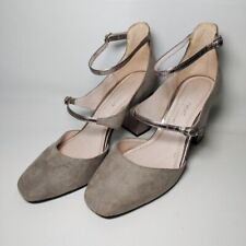 NEXT Forever Comfort Grey Suede Ankle Strap Court Shoes UK 6 39 Metallic Wedding for sale  Shipping to South Africa
