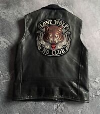 Jaqueta colete de couro vintage Lone Wolf sem clube motociclista rara comprar usado  Enviando para Brazil