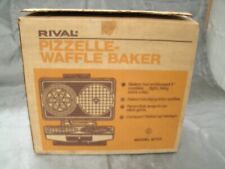 Vtg Rival Pizzelle Waffle Baker Maker #9705 Reversible Teflon Plates Chrome Box for sale  Shipping to South Africa