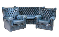 chesterfield leather sofa set for sale  Austin