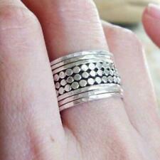 Set of 9 Mixed Thin Solid 925 Sterling Silver Stacking Ring Hammered Statement for sale  Shipping to South Africa