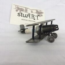 Metal Model Aeroplane / Curiosity.Hand crafted around a used Spark Plug for sale  HAYLE