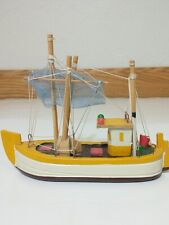Barco de pesca en miniatura de colección modelo de madera océano náutico artesano 6,5"" de largo 5,5"" de alto segunda mano  Embacar hacia Argentina