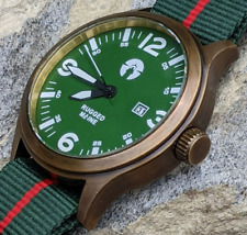 Latão sólido, campo, ferramenta, relógio militar, movimento Seiko, piloto, 44mm verde escuro comprar usado  Enviando para Brazil