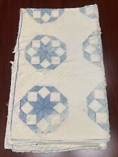 Colcha de corte antiga padrão estrela/quadrado azul e branco (aproximadamente 66" x 40") comprar usado  Enviando para Brazil