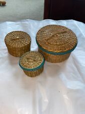 round rattan baskets set 3 for sale  Frederick