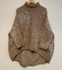 Suéter tejido de gran tamaño mezcla de lana marrón cachemira talla S/M cuello de tortuga, usado segunda mano  Embacar hacia Argentina