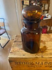 Used, Vintage Large Amber Glass Belgian Storage Jar / Bottle – Retro – Great! – for sale  Shipping to South Africa