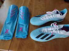 ¡Raros zapatos de fútbol Adidas para hombre X 19.1 blancos azules de interior con protectores para espinillas!¡! segunda mano  Embacar hacia Mexico