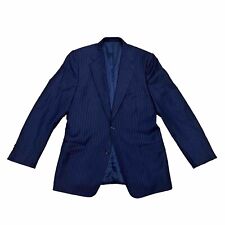 Dormeuil Amadeus Wool Suit Jacket Men's 40L Navy Striped Working Cuffs BESPOKE, used for sale  Shipping to South Africa