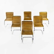 Conjunto de 6 cadeiras de jantar Mies Van Der Rohe para Knoll MR10 em vime e cromado  comprar usado  Enviando para Brazil