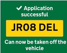 Personalised plates jr08del for sale  WORTHING