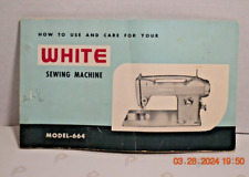 Máquina de costura branca vintage manual modelo 664 folheto de uso e cuidados ilustrações comprar usado  Enviando para Brazil