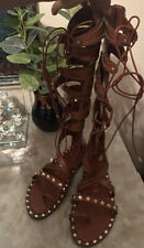 Sandália bota gladiador Ivy Kirzhner marrom dourada cravejada tamanho 7M comprar usado  Enviando para Brazil