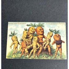 Repro. German POSTCARD Anthropomorphic Carrots Root Vegetables Tuber Familia, used for sale  Shipping to South Africa