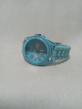 Usado, Reloj para mujer Geneva azul claro plata con correa de silicona de estrás segunda mano  Embacar hacia Argentina