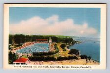 Toronto Ontario-Canada, Aerial Heated Swimming Pool And Beach, Vintage Postcard for sale  Shipping to South Africa