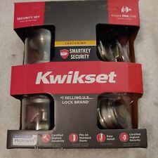 Kwikset Juno Botão de Entrada/Cilindro Único Parafuso Latão Antigo 991J 5 SMT, usado comprar usado  Enviando para Brazil