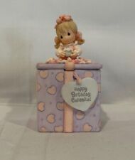 Precious Moments Enesco 1999 Feliz cumpleaños cupcake caja de baratijas - tapa de 2 vías segunda mano  Embacar hacia Argentina