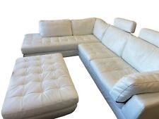white leather corner sofa for sale  CHELTENHAM