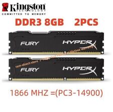 KINGSTON HyperX FURY DDR3 1866 16GB KIT 2x 8GB PC3-14900 Desktop RAM Memory DIMM, used for sale  Shipping to South Africa