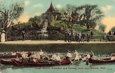 Cartão postal Cedar Mount Waterfall Canoes Belle Isle Detroit Michigan MI 1912, usado comprar usado  Enviando para Brazil
