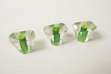 Used, Lot 3 Lucite Green & Clear Drawer Pulls (R3A) Art Deco No Hardware for sale  Shipping to Canada
