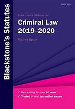 Blackstone's Statutes on Criminal Law 2019-2020 (Blackstone's Statute Serie Book segunda mano  Embacar hacia Argentina