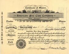 Used, American Fire Clay Co. - 1910 Stock Certificate - General Stocks for sale  Shipping to South Africa