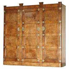 IMPORTANT BURR & BURL GOTHIC ANTIQUE WARDROBE OVERSIZED POLISHED BRASS FITTINGS for sale  Shipping to South Africa