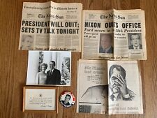 Jornais de demissão Richard Nixon, botão de campanha, cartão de aniversário de casamento, usado comprar usado  Enviando para Brazil